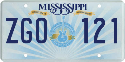 MS license plate ZGO121