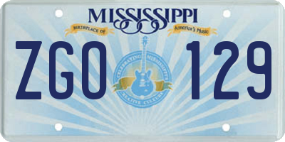 MS license plate ZGO129