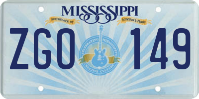 MS license plate ZGO149