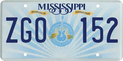 MS license plate ZGO152
