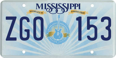 MS license plate ZGO153
