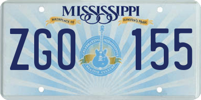 MS license plate ZGO155