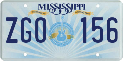 MS license plate ZGO156