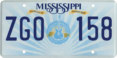 MS license plate ZGO158