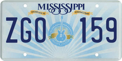 MS license plate ZGO159