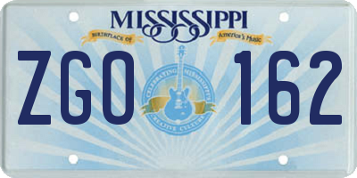 MS license plate ZGO162