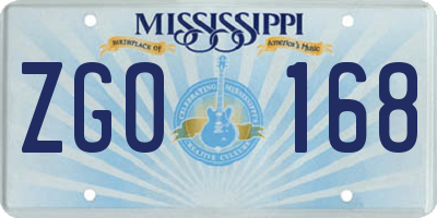 MS license plate ZGO168
