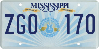 MS license plate ZGO170