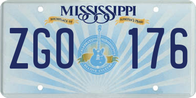 MS license plate ZGO176
