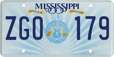 MS license plate ZGO179