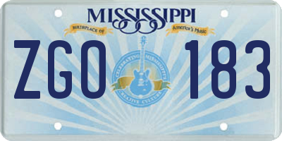 MS license plate ZGO183