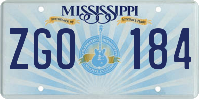 MS license plate ZGO184