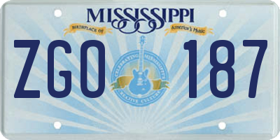 MS license plate ZGO187
