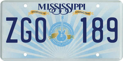 MS license plate ZGO189