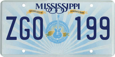 MS license plate ZGO199