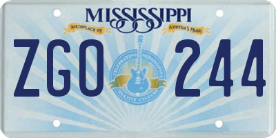 MS license plate ZGO244