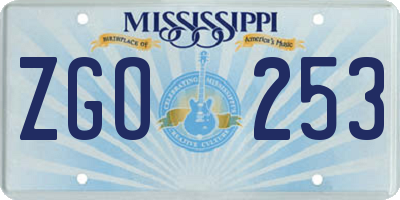 MS license plate ZGO253