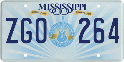 MS license plate ZGO264