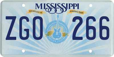 MS license plate ZGO266