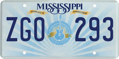 MS license plate ZGO293