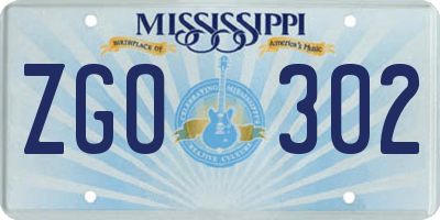 MS license plate ZGO302