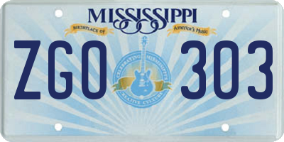 MS license plate ZGO303