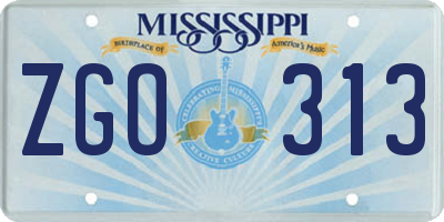 MS license plate ZGO313