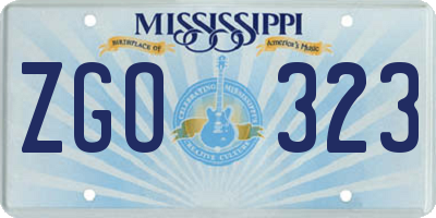 MS license plate ZGO323