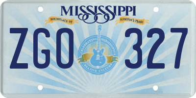 MS license plate ZGO327