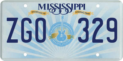 MS license plate ZGO329
