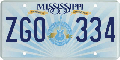 MS license plate ZGO334