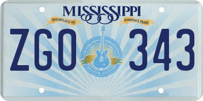 MS license plate ZGO343