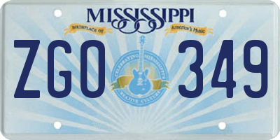 MS license plate ZGO349