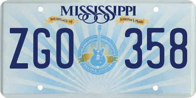 MS license plate ZGO358