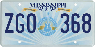 MS license plate ZGO368