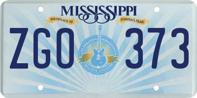 MS license plate ZGO373