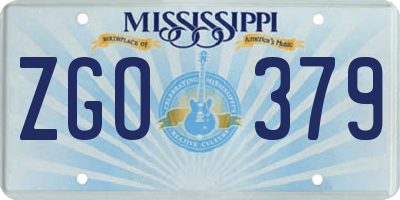 MS license plate ZGO379