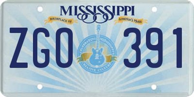 MS license plate ZGO391