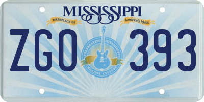 MS license plate ZGO393
