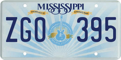 MS license plate ZGO395