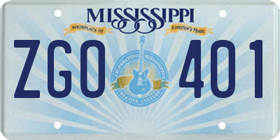 MS license plate ZGO401