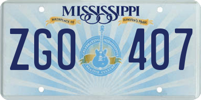 MS license plate ZGO407