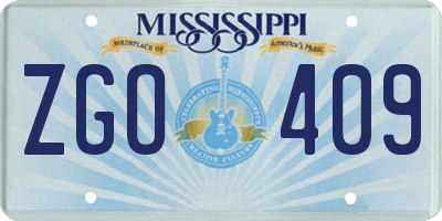 MS license plate ZGO409