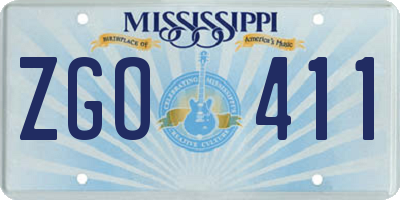 MS license plate ZGO411