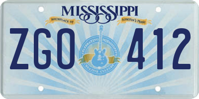 MS license plate ZGO412