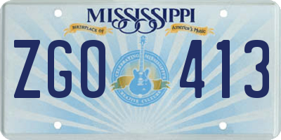 MS license plate ZGO413