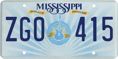 MS license plate ZGO415