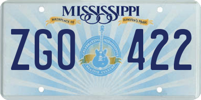 MS license plate ZGO422