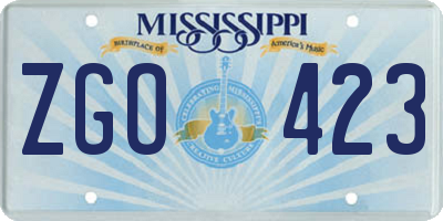 MS license plate ZGO423