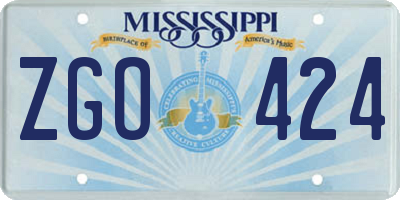 MS license plate ZGO424